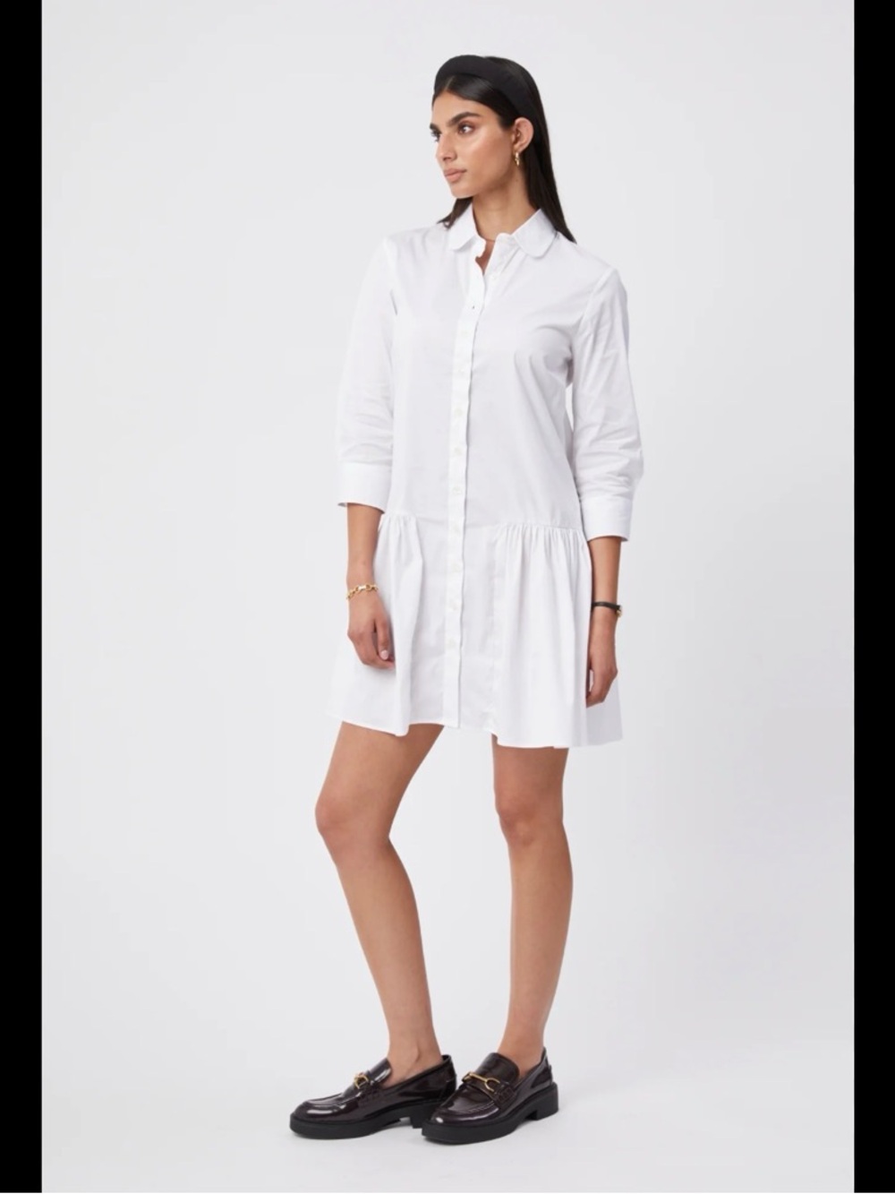Carly Jean Los Angeles White Button-Up Shirt